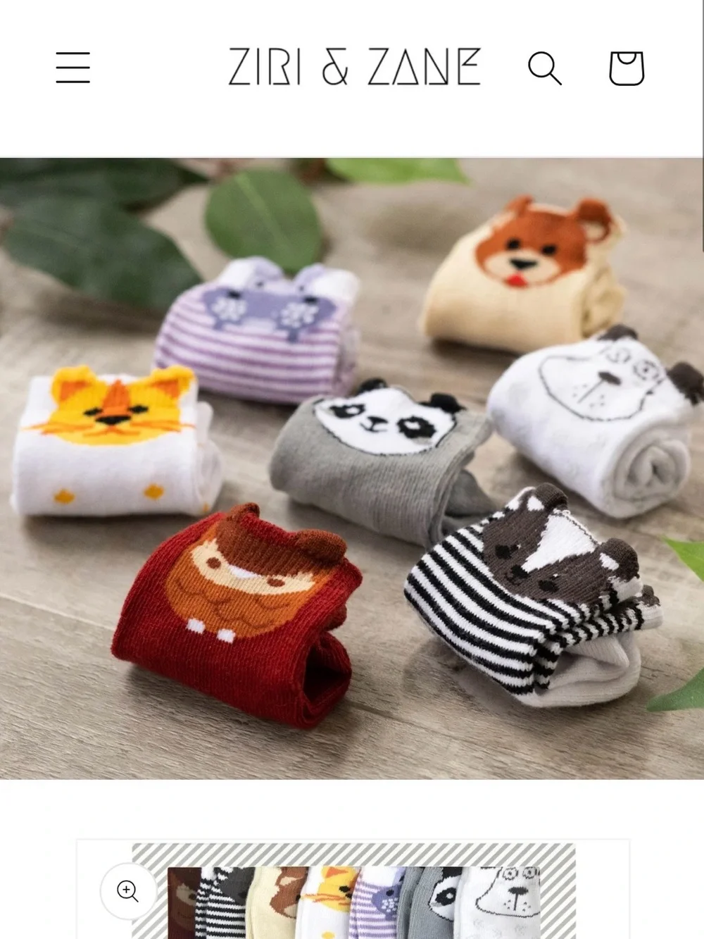 Ziri and Zane animal phrase unisex Baby Animal Print Socks - Multicolor 7 pair